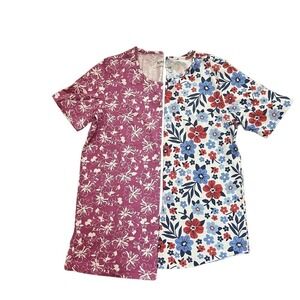 NWOT 2 Coldwater Creek, Blair Summer Knit Tees, Multicolor Floral Design, Medium